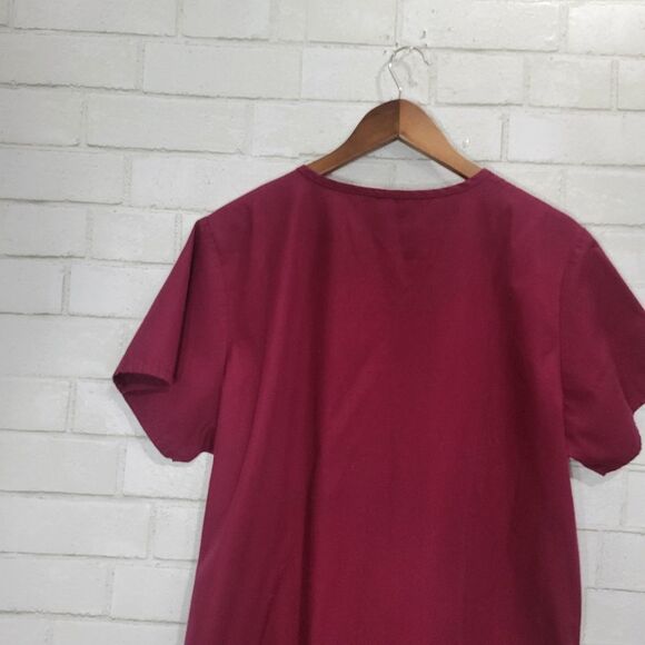 Red Panda burgundy scrub top - Picture 9 of 11